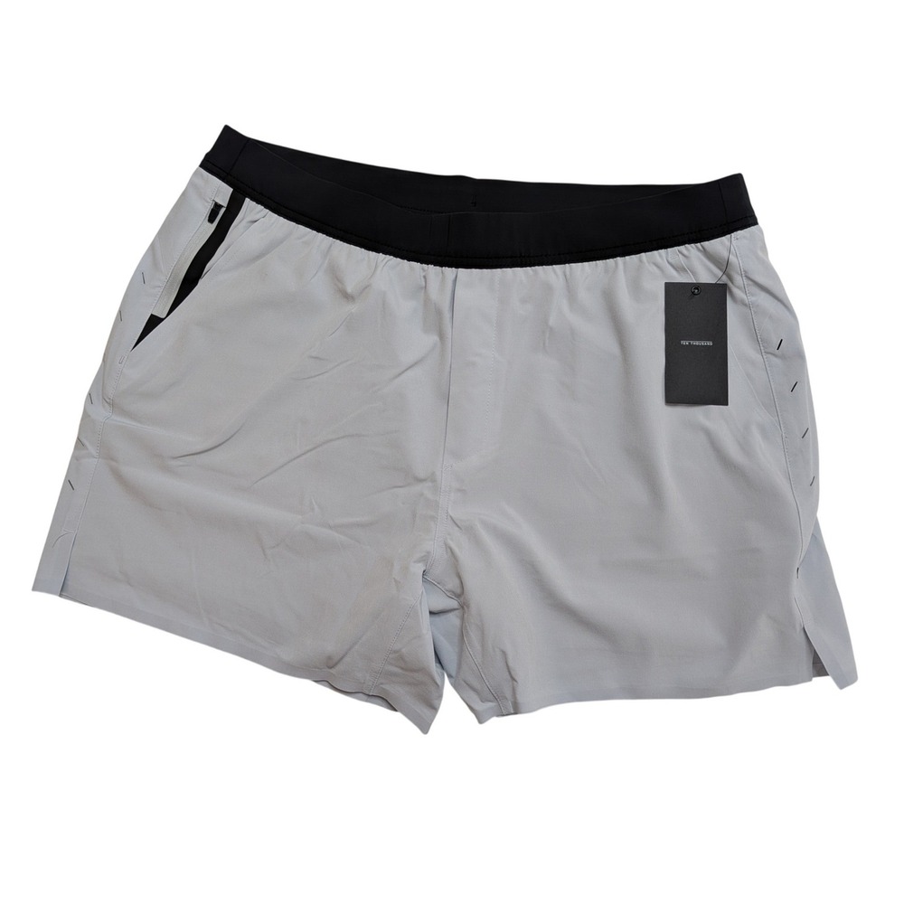 NWT Ten Thousand Interval Shorts Mens XXL Light Gray Lined 5" Training